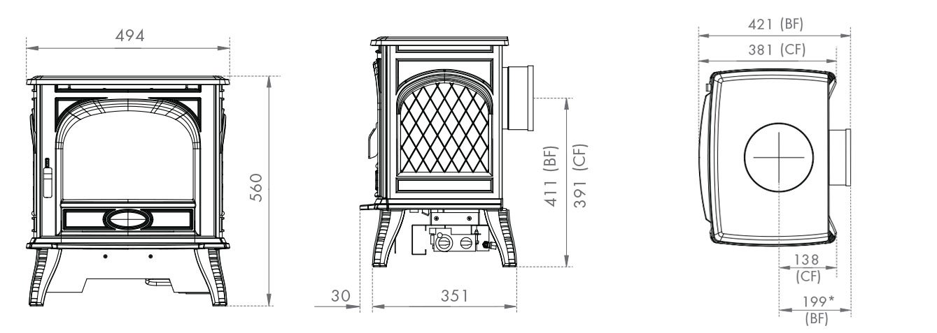 Dovre 280 Gas Balanced Flue Freestanding Stove