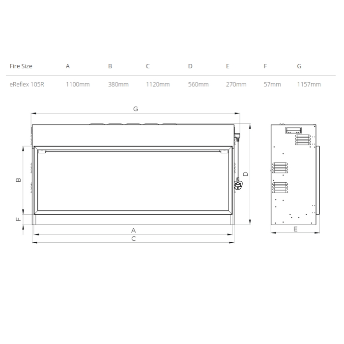 Gazco eReflex 105R Inset Electric
