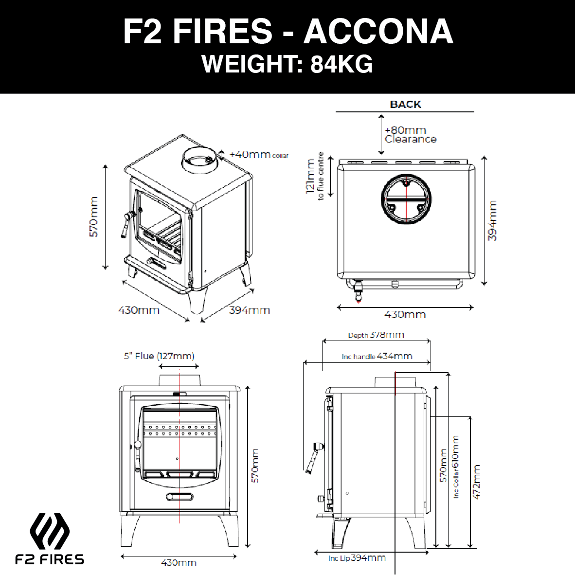 F2 Fires Accona Multifuel Stove Stoves Man Ltd
