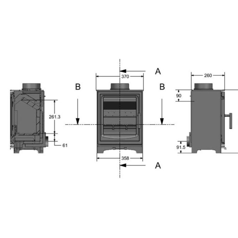 Azari Ecoflame 2 Mini Multifuel Stove With Schiedel Fitting Kit