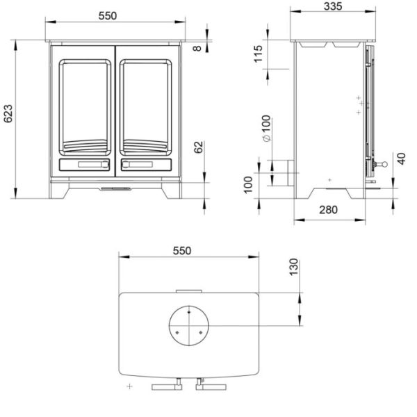 Henley Hampton 5 Freestanding Woodburning Stove - Image 4