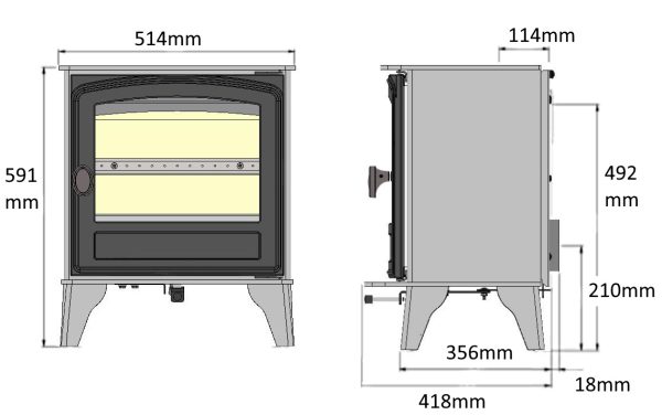 Hunter Herald 5 Woodburning Eco Stove - Image 4
