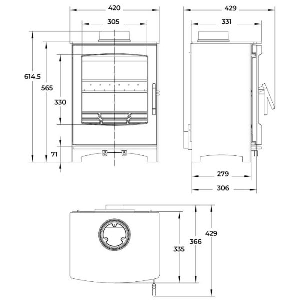 Mi-Fires Tinderbox Medium Multi-Fuel Stove - Image 4