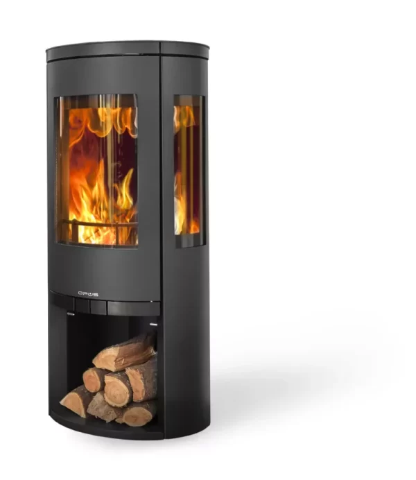 Opus Trio Woodburning Stove with Logstore