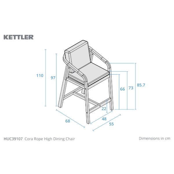 Kettler Cora 4 Seat Bar Set - Image 8