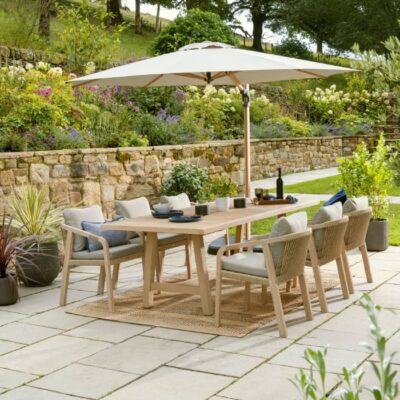 Kettler Cora Rope 6 Seat Rectangular Dining Set