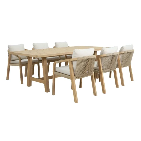 Kettler Cora Rope 6 Seat Rectangular Dining Set - Image 5