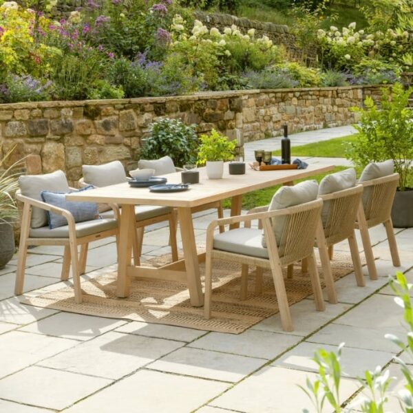 Kettler Cora Rope 6 Seat Rectangular Dining Set - Image 6