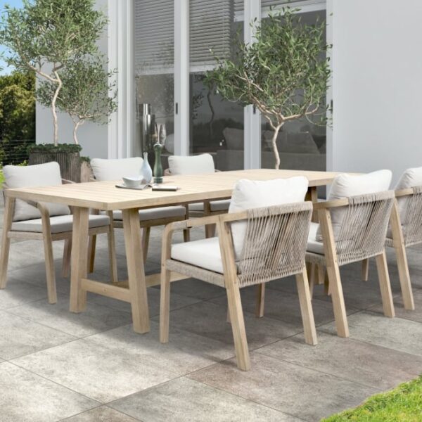 Kettler Cora Rope 6 Seat Rectangular Dining Set - Image 8