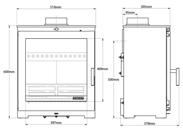 Portway Arundel XL Freestanding Multifuel Stove - Image 3
