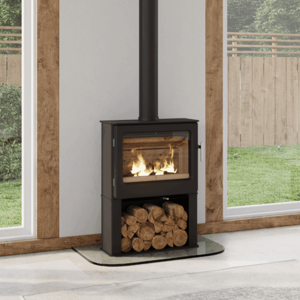 Mendip Ashcott Wide Logstore SE Woodburning Stove - Image 3