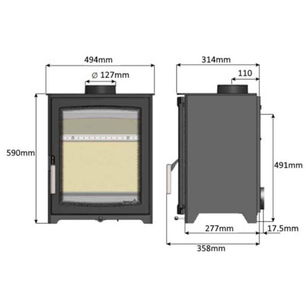 Parkray Aspect 5 Eco Compact Woodburning/Multifuel Stove - Image 5