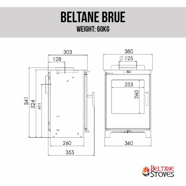 Beltane Brue SE Convection Multifuel Stove - Image 3