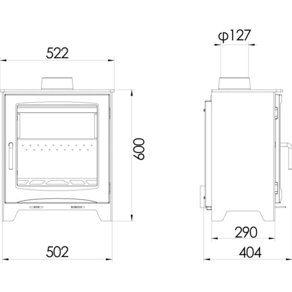 Woodford Didsbury 5 Wide Woodburning/Multifuel Stove Including Basic Pack - Image 4