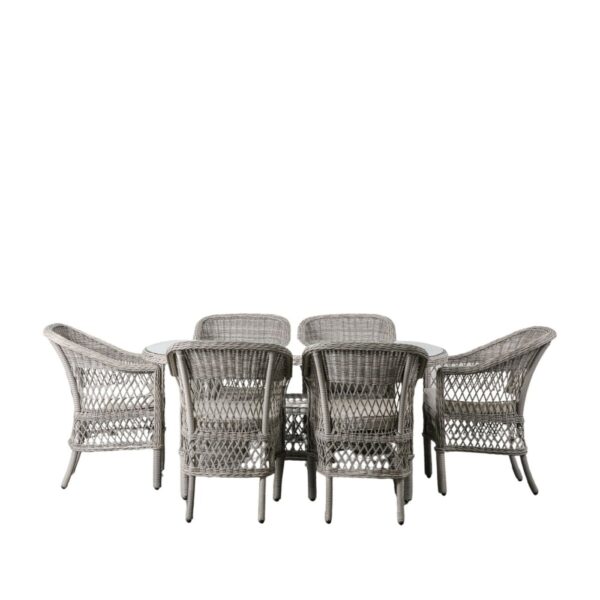 Gallery Menton 6 Seater Oval Dining Set Stone - Image 2