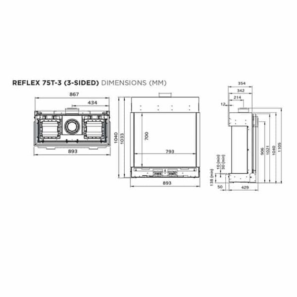 Gazco Reflex 75T-3 Balanced Flue Gas/LPG (3-Sided) - Image 4