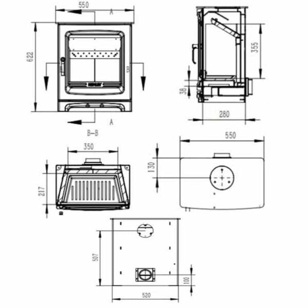 Henley Elmwood Freestanding Multifuel Stove - Image 4