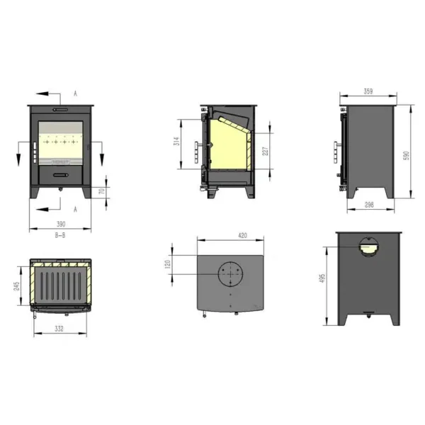 Henley Redwood Freestanding Multifuel Stove - Image 4