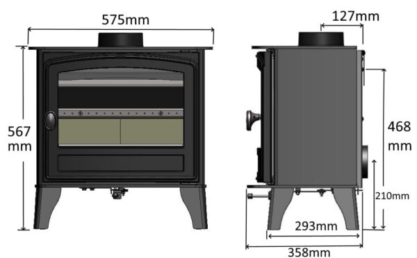 Hunter Herald 5 Slimline Woodburning Eco Stove (single door) - Image 5
