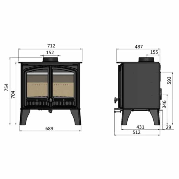 Hunter Herald 14B Wood Burning/Multifuel Boiler Stove - Image 4