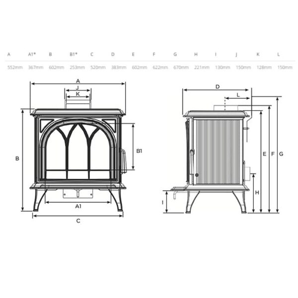 Stovax Huntingdon 30 Tracery Door Eco Multifuel - Image 2