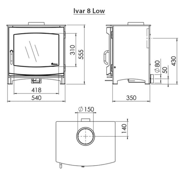 Dik Geurts Ivar 8 Freestanding Woodburning/Multifuel Stove - Image 2