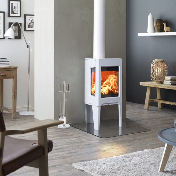 Jotul F163 Woodburner White With Long Legs - Image 2