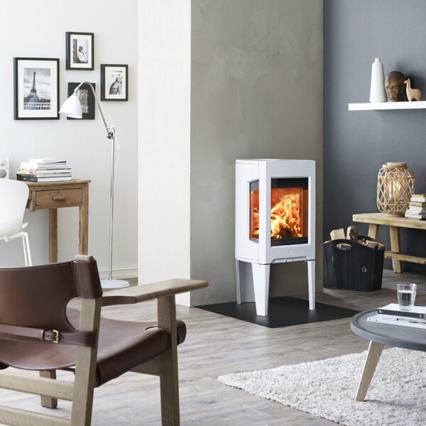 Jotul F163 Woodburner White With Long Legs - Image 6