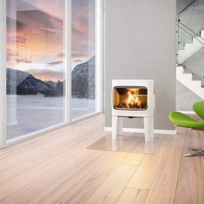 Jotul F305 Woodburner White With Long Legs