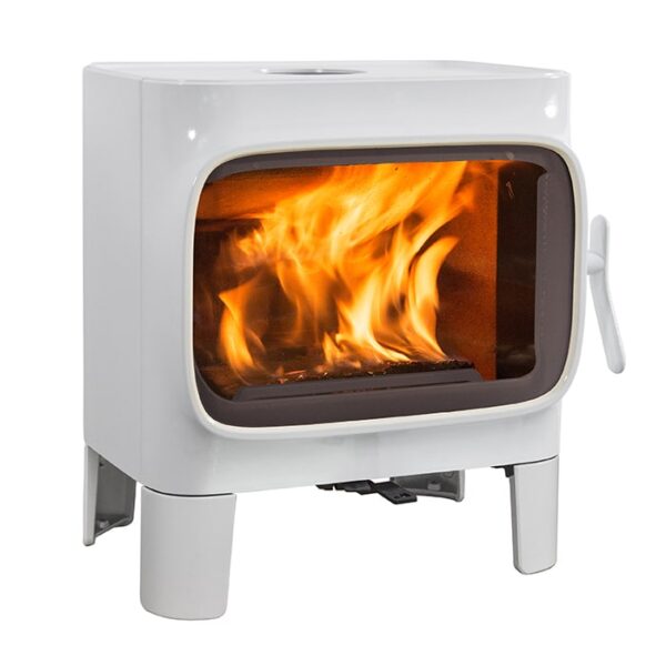 Jotul F305 Woodburner In White Enamel With Short Legs - Image 2