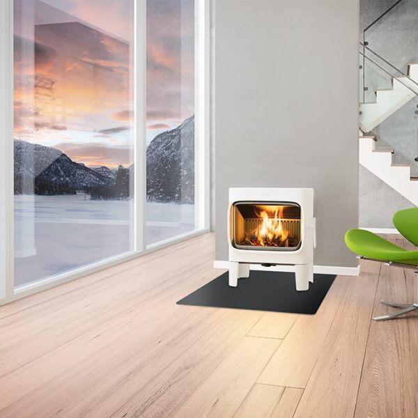 Jotul F305 Woodburner In White Enamel With Short Legs