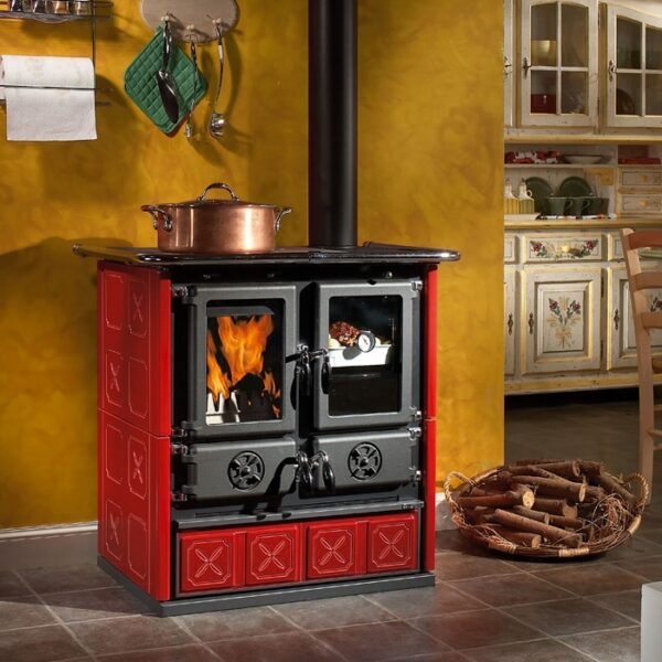 La Nordica Rosetta BII Majolica Wood Burning Cooker