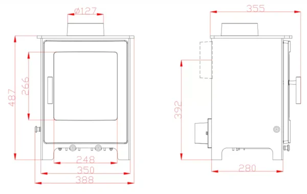 Woodford Lowry 5 Multifuel Stove Including Fitters Pack - Image 4