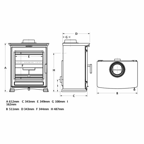 Portway Luxima Deluxe Freestanding Multifuel Stove - Image 3