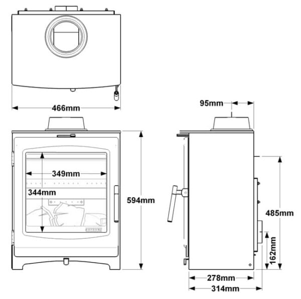 Portway Luxima Freestanding Multifuel Stove - Image 3