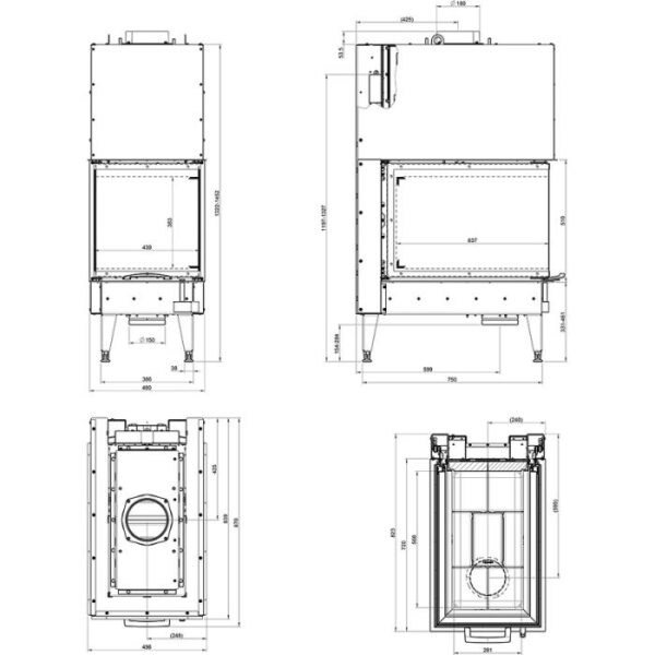 Morso S160-32 Three Sided Insert Woodburning Stove - Image 3