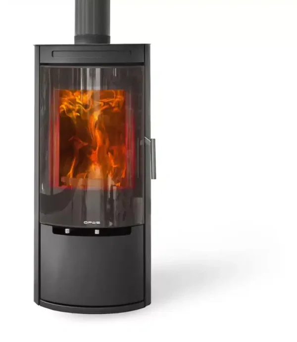 Opus Melody Woodburning Stove with full Glass Door and Storage Base