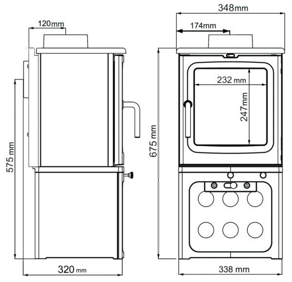 Satfire Peanut 3 Tall Wood Burning Stove - Image 4