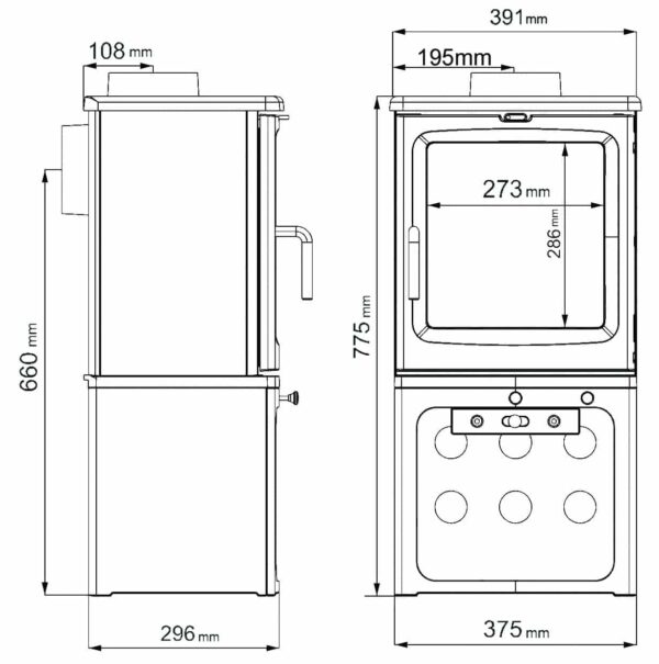Saltfire Peanut 5 Tall Wood Burning Stove - Image 4