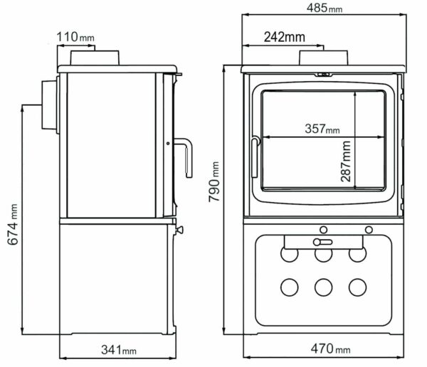 Saltfire Peanut 8 Tall Wood Burning Stove - Image 4
