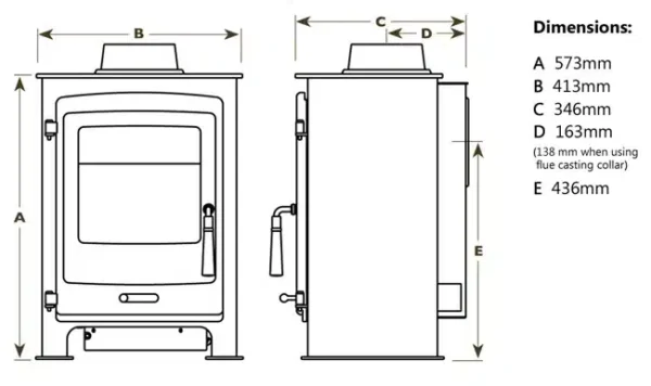 Portway P1 Balanced Flue Freestanding Gas Stove - Image 3