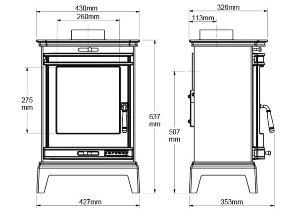 Portway Rochester 5 Freestanding Multifuel Stove - Image 4