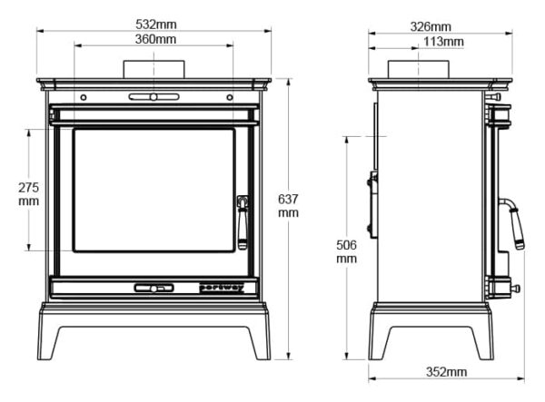 Portway Rochester 7 Freestanding Multifuel Stove - Image 3