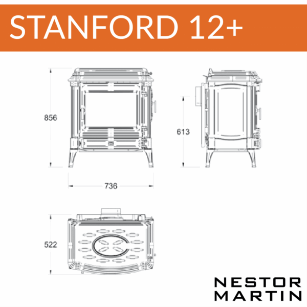Nestor Martin Stanford 140+ (with Cook Top) Multifuel Stove - Image 4