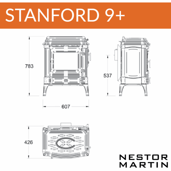 Nestor Martin Stanford 80+ (with Cook Top) Multifuel Stove - Image 3