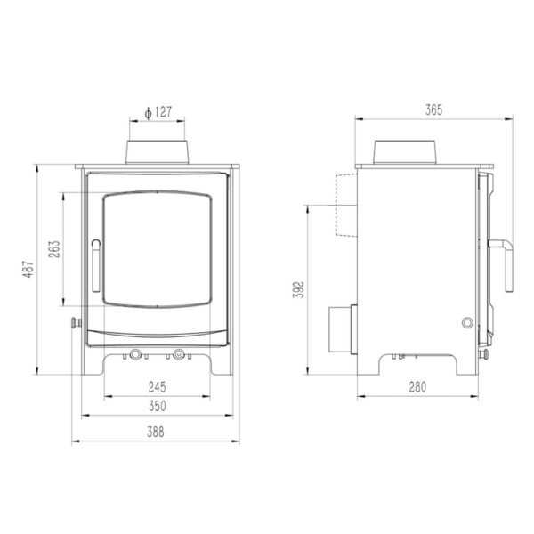Woodford Turing 5 Multifuel Stove Including Fitters Pack - Image 4