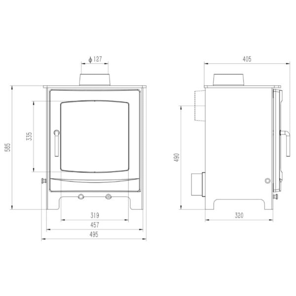 Woodford Turing 5X Multifuel Stove Including Basic Pack - Image 4