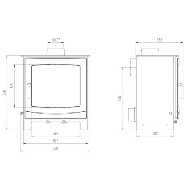 Woodford Turing 5XL Wide Multifuel Stove Including Basic Pack - Image 4