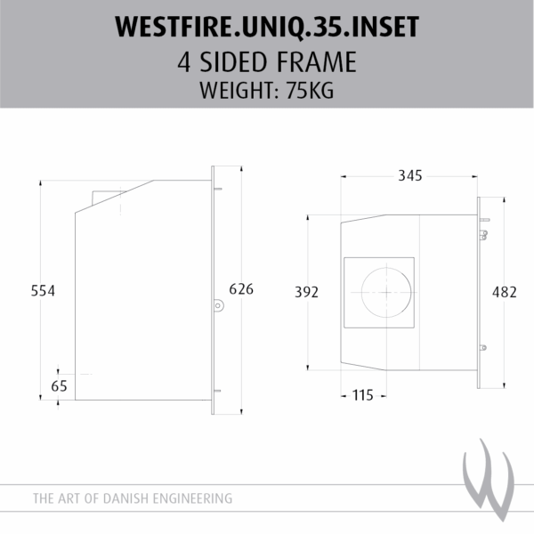 Westfire Uniq 35 SE Inset Woodburning/Multifuel Stove - Image 3