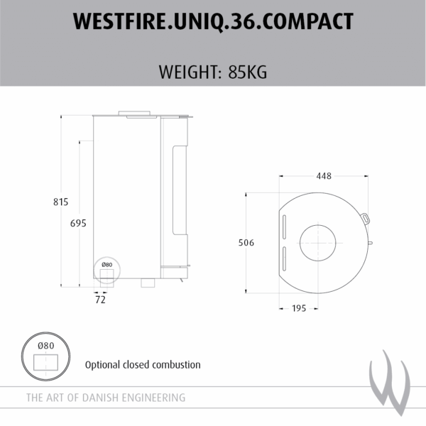 Westfire Uniq 36 SE Compact Woodburning Stove - Image 2